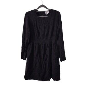 Frank + Oak Black Dress Womens Medium Long Sleeve Pockets Viscose